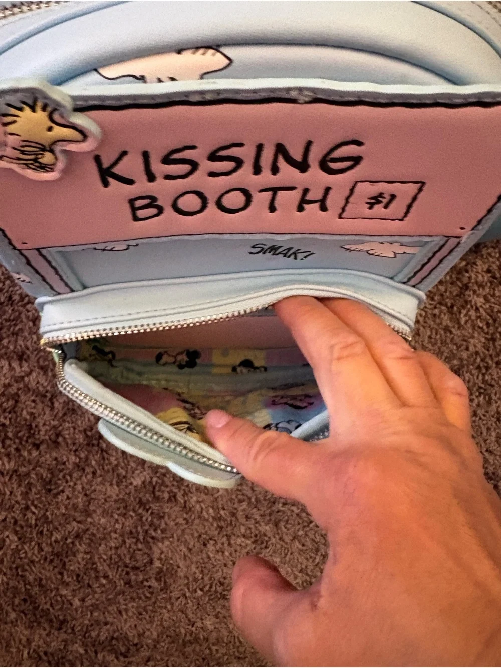 Loungefly Peanuts Kissing Booth Mini Backpack - Pastel Pink/Blue/Green